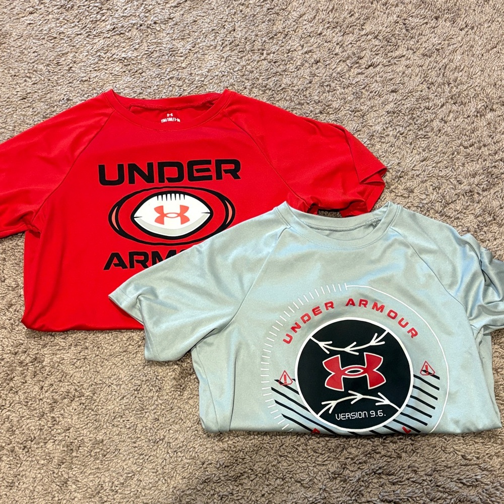 Under Armour Kids' Red and Light Gray Tees
